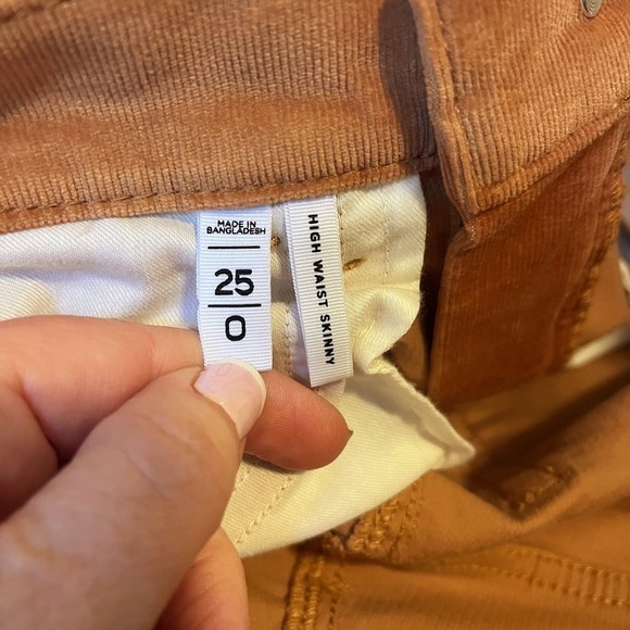 LOFT NWT Corduroys The Skinny High Rise Stretch Orange Brown Sienna Size 25 - Picture 9 of 10